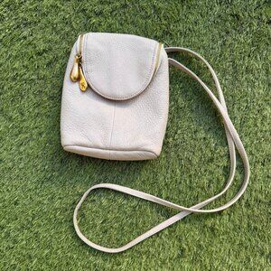 Hobo Fern Beige Leather Crossbody Bag EUC
